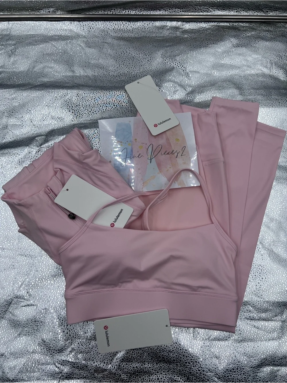 Lululemon Milk Pink 3 Piece: Bra, Jacket, Leggings
